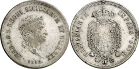 1818. Fernando I de Dos Sicilias. Nápoles. 120 grana. (Vti. 315) (MIR. 462). Golpecitos. Escasa. 27,34 g. BC+/MBC-.