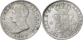1811. José Napoleón. Madrid. AI. 4 reales. (AC. 15). 5,75 g. MBC.