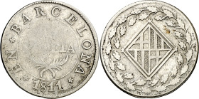 1811. Catalunya Napoleónica. Barcelona. 1 peseta. (AC. 35). 5,24 g. BC+/MBC.