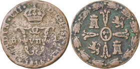 1816. Fernando VII. México. 1/4 de tlaco (1/2 real). (AC. 108.1). CU. 3,22 g. MBC-.