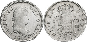 1812. Fernando VII. Cádiz. CI. 2 reales. (AC. 727). 5,92 g. MBC.
