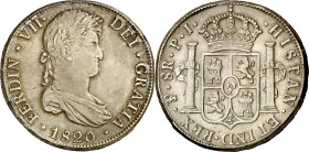 1820. Fernando VII. Potosí. PJ. 8 reales. (AC. 1384). 26,75 g. EBC-.