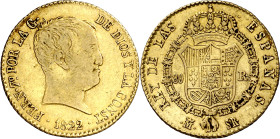 1822. Fernando VII. Madrid. SR. 80 reales. (AC. 1641). Tipo "cabezón". 6,68 g. MBC-/MBC.