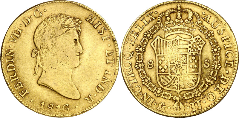 1816. Fernando VII. México. JJ. 8 escudos. (AC. 1794) (Cal.Onza 1266). Acuñación...