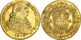 1812. Fernando VII. Santa Fe de Nuevo Reino. JF. 8 escudos. (AC. 1843) (Cal.Onza 1321) (Restrepo 127-13). 26,98 g. MBC/MBC+.