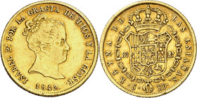 1842. Isabel II. Sevilla. RD. 80 reales. (AC. 747). Golpecito. Bonito color. 6,68 g. MBC+.