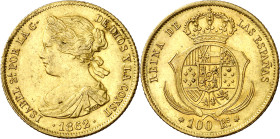 1862. Isabel II. Madrid. 100 reales. (AC. 789). 8,37 g. MBC+/EBC-.