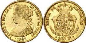1861. Isabel II. Sevilla. 100 reales. (AC. 804). 8,34 g. EBC/EBC+.