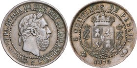 1875. Carlos VII, Pretendiente. Oñate. 5 céntimos. (AC. 2). 5,13 g. MBC.