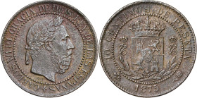 1875. Carlos VII, Pretendiente. Oñate. 10 céntimos. (AC. 5). 9,61 g. MBC-.