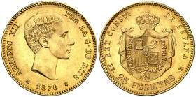 1876*1876. Alfonso XII. DEM. 25 pesetas. (AC. 67). Bella. 8,05 g. EBC.