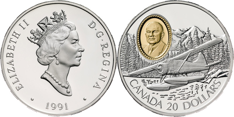 Canadá. 1991. Isabel II. 20 dólares. (Kr. 197). Aviación - de Haviland Beaver. E...