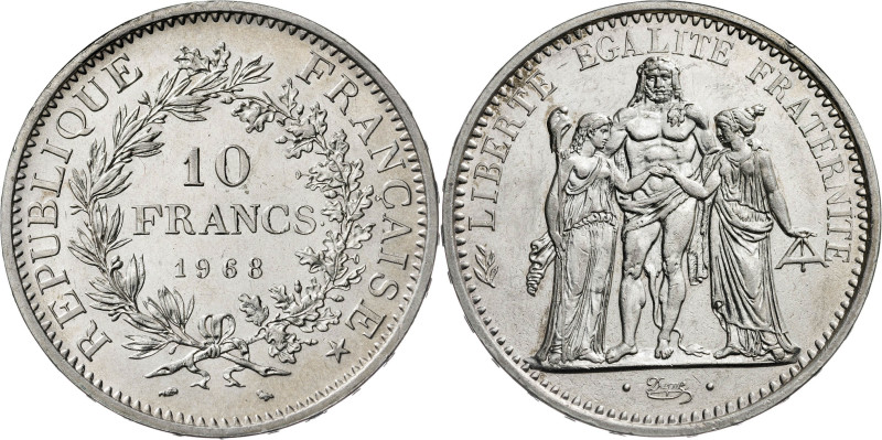 Francia. 1968. 10 francos. (Kr. 932). AG. 24,94 g. S/C-.