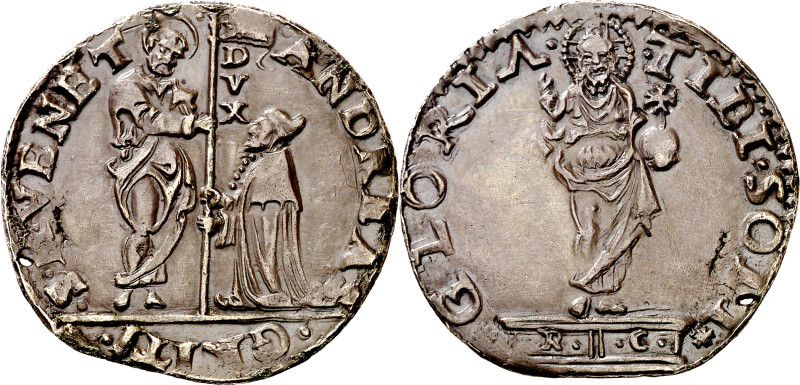 Italia. Andrea Gritti (1523-1538). Venecia. 1 lira. (Paolucci 5). AG. 6,28 g. EB...