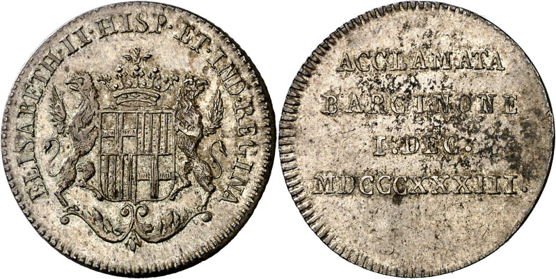 1833. Isabel II. Barcelona. Proclamación. (Ha. 6) (Boada 53) (O'Connor pág. 225)...