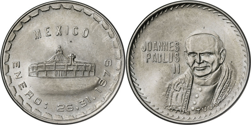 México. 1979. Visita de Juan Pablo II. Plata. 21,37 g. Ø36 mm. S/C.