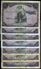1906. 50 pesetas. (Ed. B99a) (Ed. 315a). 24 de septiembre. Lote de 7 billetes, serie A (dos), serie B (dos) y serie C (tres). BC-/BC.