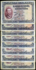 1926. 25 pesetas. (Ed. B109 y B109a) (Ed. 325 y 325a). 12 de octubre, San Francisco Javier. Lote de 8 billetes, sin serie (siete) y serie A. BC/BC+.
