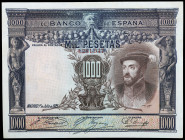 1925. 1000 pesetas. (Ed. C2) (Ed. 351). 1 de julio, Carlos I. Dos puntos de aguja. EBC+.