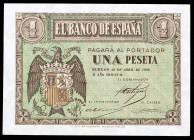 1938. Burgos. 1 peseta. (Ed. D29a) (Ed. 428a). 30 de abril. Serie M. S/C-.