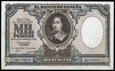 1940. 1000 pesetas. (Ed. D41) (Ed. 440). 9 de enero, Murillo. Raro. MBC-.
