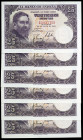 1954. 25 pesetas. (Ed. D68a) (Ed. 467a). 22 de julio, Albéniz. 6 billetes correlativos, serie C. S/C-.