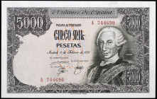 1976. 5000 pesetas. (Ed. E1a) (Ed. 475a). 6 de febrero, Carlos III. Serie A. S/C-.