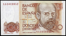 1980. 200 pesetas. (Ed. E6b) (Ed. 480c). 16 de septiembre, Clarín. Serie 8A. S/C-.