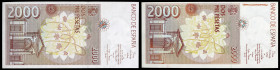 1992. 2000 pesetas. (Ed. E8 y E8d) (Ed. 482 y 482Aa). 24 de abril, Mutis. 2 billetes, sin serie y serie 3D. S/C-.