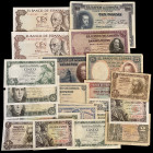 Lote de 23 billetes españoles, incluye una pareja correlativa de los 50 céntimos del 1937 serie B. A examinar. BC/S/C.