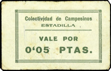 Estadilla (Huesca). Colectividad de Campesinos. 5 céntimos. (T. 168) (KG. 337a) (RGH. 2353). Muy raro. BC+.