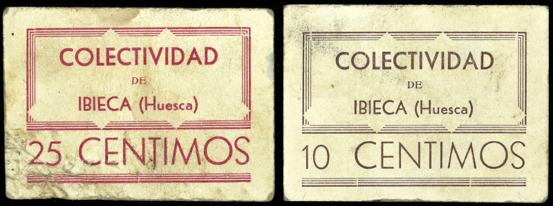 Ibieca (Huesca). Colectividad. 10 y 25 céntimos. (KG. 416) (RGH. 2913, sin image...