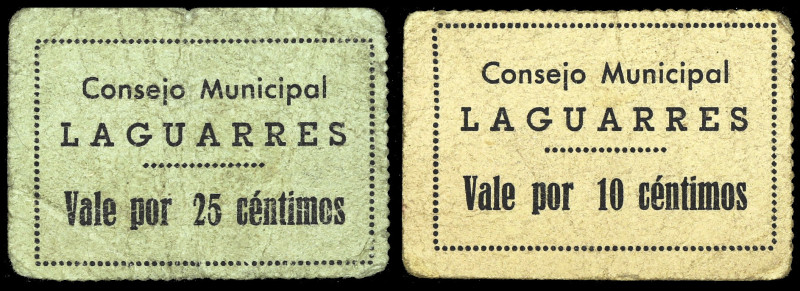 Laguarres (Huesca). Consejo Municipal. 10 y 25 céntimos. (T. 253b y 254a) (KG. 4...