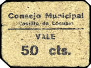 Castillo de Locubín (Jaén). Consejo Municipal. 50 céntimos. (KG. 267) (RGH. falta). Cartón. Raro. BC.
