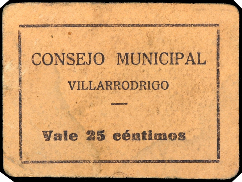 Villarrodrigo (Jaén). Consejo Municipal. 25 céntimos. (KG. 819) (RGH. 5734 var)....