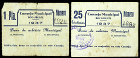 Bocairente (Valencia). Consejo Municipal. 25 céntimos y 1 peseta. (T. 415 y 417) (KG. falta, pero dice saber de su existencia) (RGH. 1246, sin imagen ...