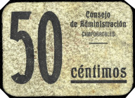Camporrobles (Valencia). Consejo de Administración. 50 céntimos. (T. 495) (KG. 224) (RGH. 1502). Cartón. Muy raro. MBC-.