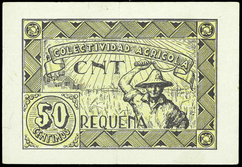 Requena (Valencia). Colectividad Agrícola C.N.T. 50 céntimos. (T. 1232b) (KG. 63...