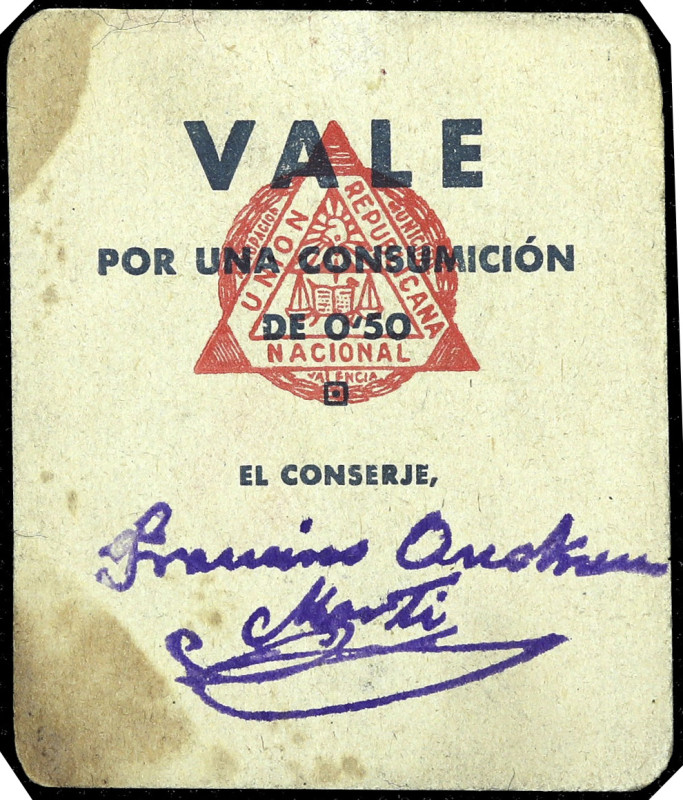 Valencia. Unión Republicana Nacional. 5 céntimos. (T. pág. 384) (KG. falta) (RGH...