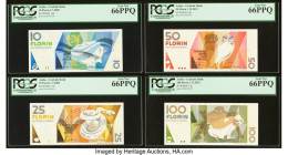 Aruba Centrale Bank 10; 50; 25; 100 Florin 1.7.2008; 1.12.2012; 1.7.2008; 1.12.2012 Pick 16b; 18c; 17b; 19c Four Examples PCGS Gem New 66PPQ (4). 

HI...