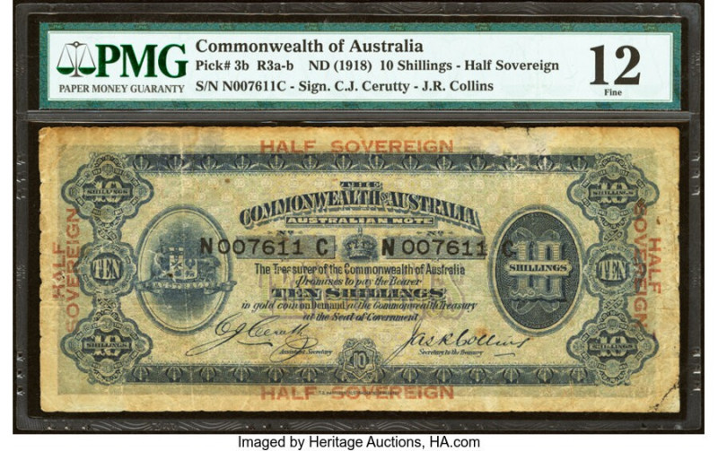 Australia Commonwealth of Australia 10 Shillings ND (1918) Pick 3b R3 PMG Fine 1...