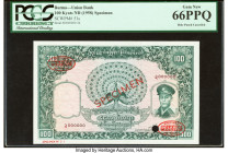 Burma Union Bank 100 Kyats ND (1958) Pick 51s Specimen PCGS Gem New 66PPQ. One POC. 

HID09801242017

© 2022 Heritage Auctions | All Rights Reserved