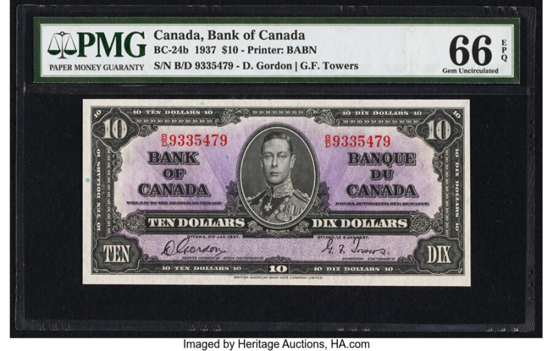 Canada Bank of Canada $10 2.1.1937 BC-24b PMG Gem Uncirculated 66 EPQ. 

HID0980...