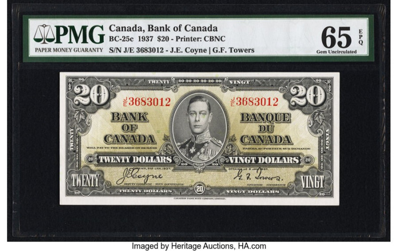 Canada Bank of Canada $20 2.1.1937 BC-25c PMG Gem Uncirculated 65 EPQ. 

HID0980...