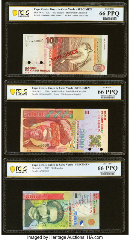 Cape Verde Banco De Cabo Verde 1000; 5000; 500 Escudos 1.7.2002; 5.7.2000; 25.2....