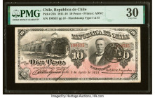 Chile Republica de Chile 10 Pesos 3.8.1914 Pick 21b PMG Very Fine 30. 

HID09801242017

© 2022 Heritage Auctions | All Rights Reserved