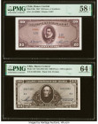 Chile Banco Central de Chile 20; 1000 Pesos = 2; 100 Condores 1947; 1947-59 Pick 93b; 116 Two Examples PMG Choice About Unc 58 EPQ; Choice Uncirculate...