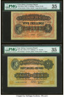 East Africa East African Currency Board 5 Shillings; 20 Shillings = 1 Pound 1.6.1939; 1.7.1941 Pick 26Aa; 30a Two Examples PMG Choice Very Fine 35 (2)...