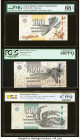 Faeroe Islands Foroyar 100; 200; 500 Kronur 2011 Pick 30; 31; 32 Three Examples PMG Superb Gem Unc 68 EPQ; PCGS Superb Gem New 68PPQ; PCGS Banknote Su...