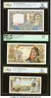 France Banque de France 20; 100 Francs 8.5.1941; 11.7.1963 Pick 92b; 144a Two Examples PCGS Banknote Choice AU 58; PCGS Very Fine 35; Morocco Banque d...
